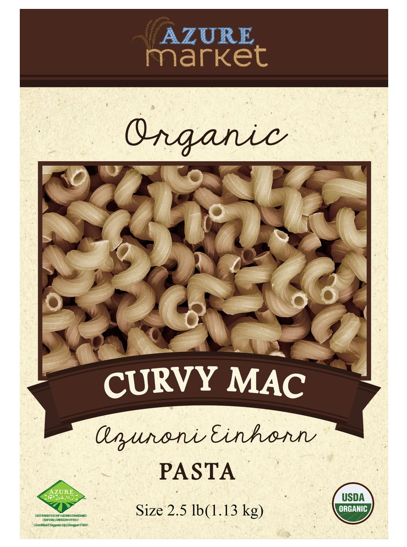 Azure Market Organics Curvy Mac Azuroni Einkorn Pasta, Organic, 2.5 lb