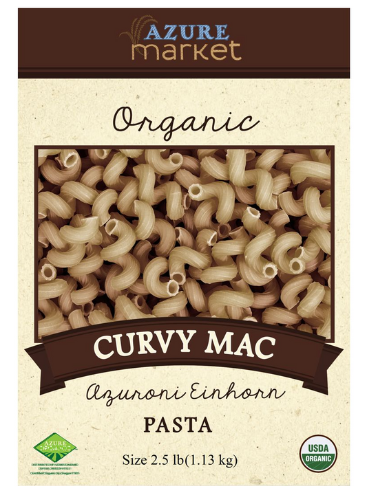 Azure Market Organics Curvy Mac Azuroni Einkorn Pasta, Organic, 2.5 lb