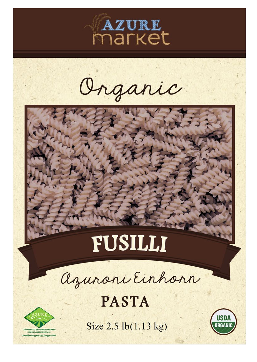 Azure Market Organics Fusilli Azuroni Einkorn Pasta, Organic, 2.5 lbs