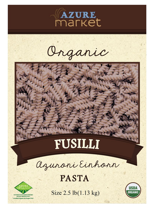 Azure Market Organics Fusilli Azuroni Einkorn Pasta, Organic, 2.5 lbs