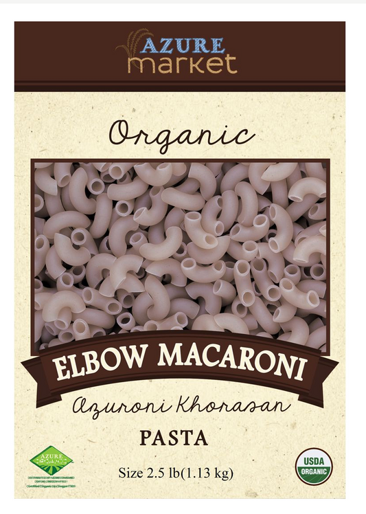 Azure Market Organics Elbow Macaroni Azuroni Khorasan Pasta, Organic, 2.5 lb