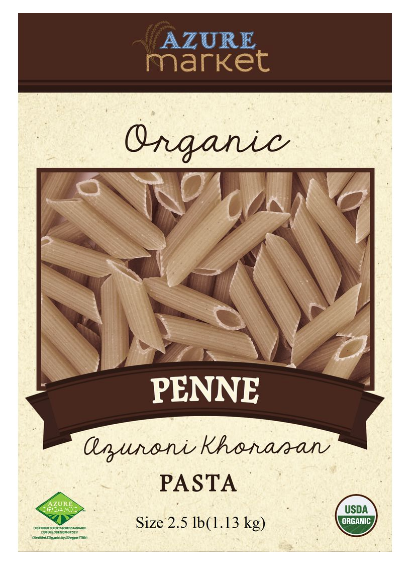 Azure Market Organics Penne Azuroni Khorasan Pasta, Organic, 2.5 lb