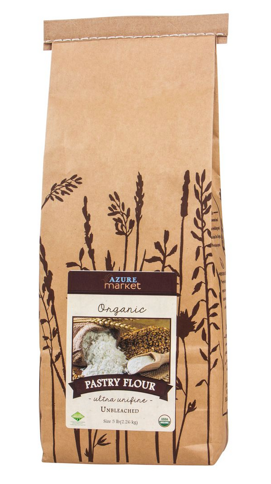 Azure Market Organics Unbleached Pastry Flour, Ultra-Unifine, Organic, 5 lbs