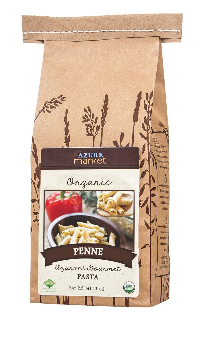 Azure Market Organics Penne Azuroni Gourmet Pasta, Organic, 2.5 lbs