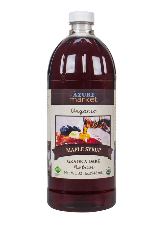 Azure Market Organics Maple Syrup, Grade A Dark Robust, Organic, 32 fl oz