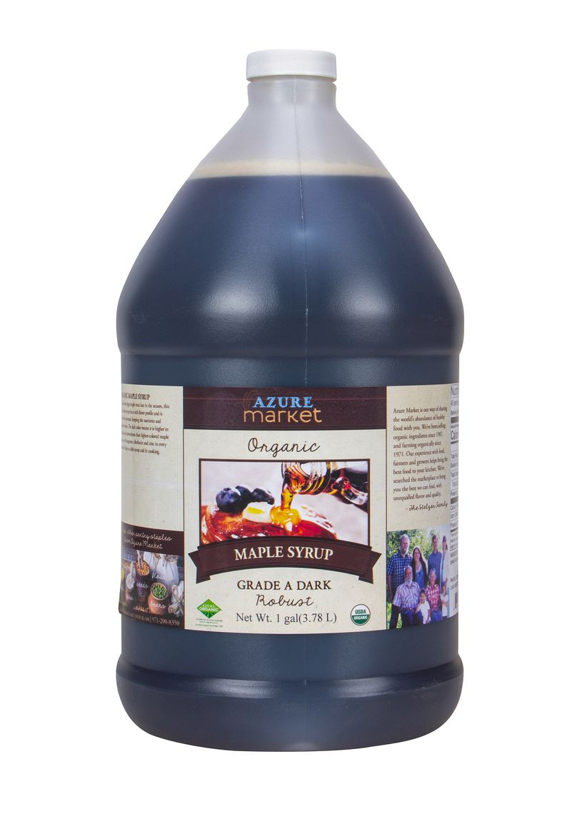 Azure Market Organics Maple Syrup, Grade A Dark Robust, Organic, 1 gal, 11 lbs