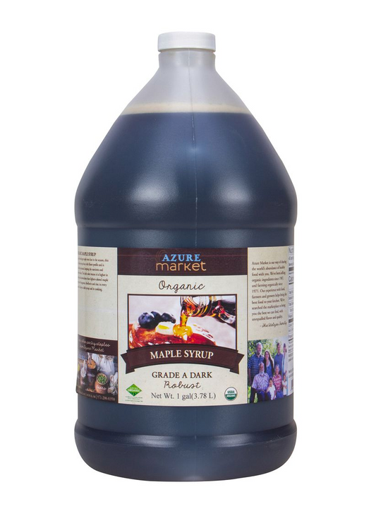 Azure Market Organics Maple Syrup, Grade A Dark Robust, Organic, 1 gal, 11 lbs