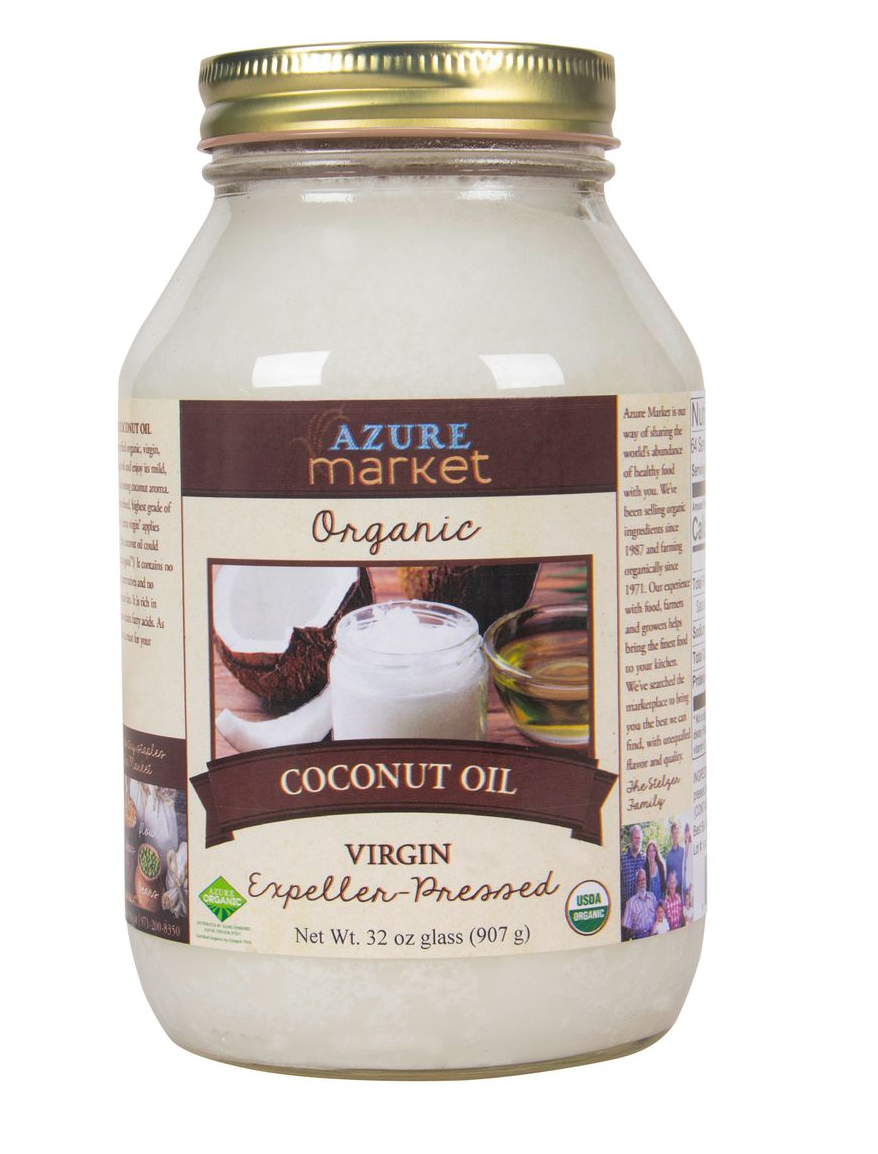 Azure Market Organics Coconut Oil, Expeller Pressed, Virgin, Organic, 32 oz