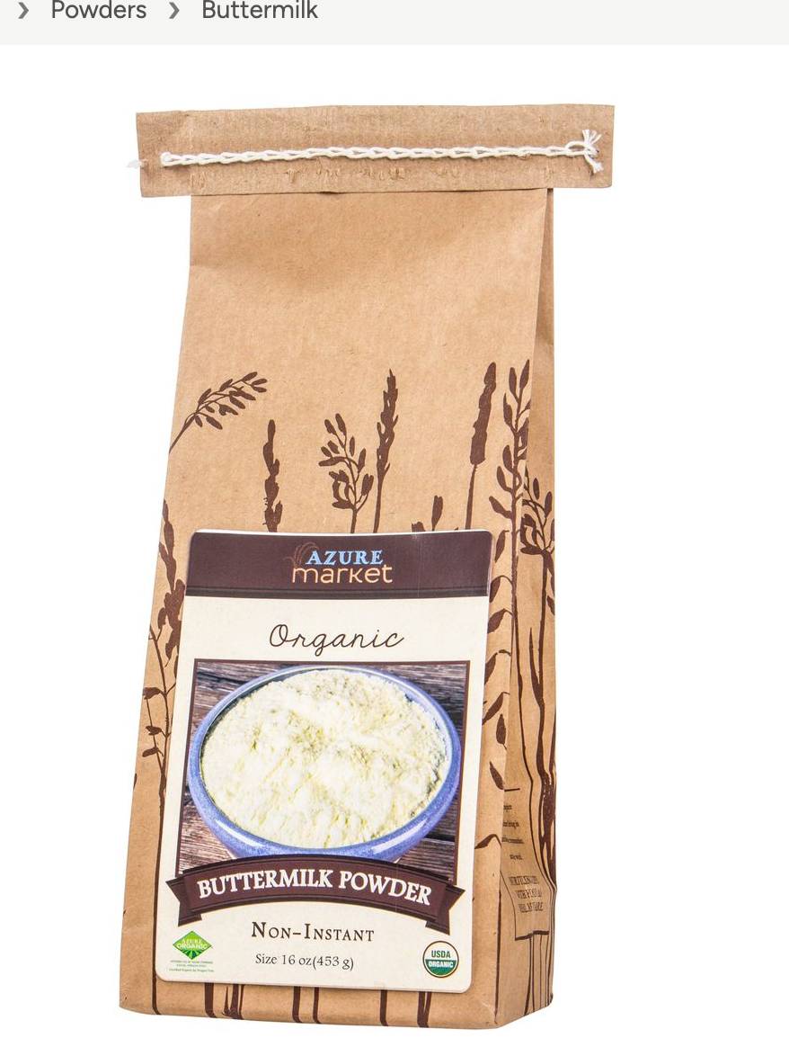 Azure Market Organics Buttermilk Powder, Non-Instant, Organic, 16 oz