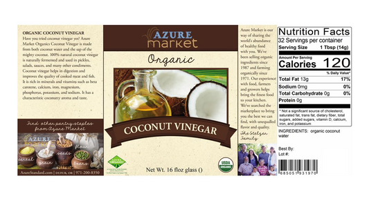 Azure Market Organics Coconut Vinegar, Organic, 32 fl oz