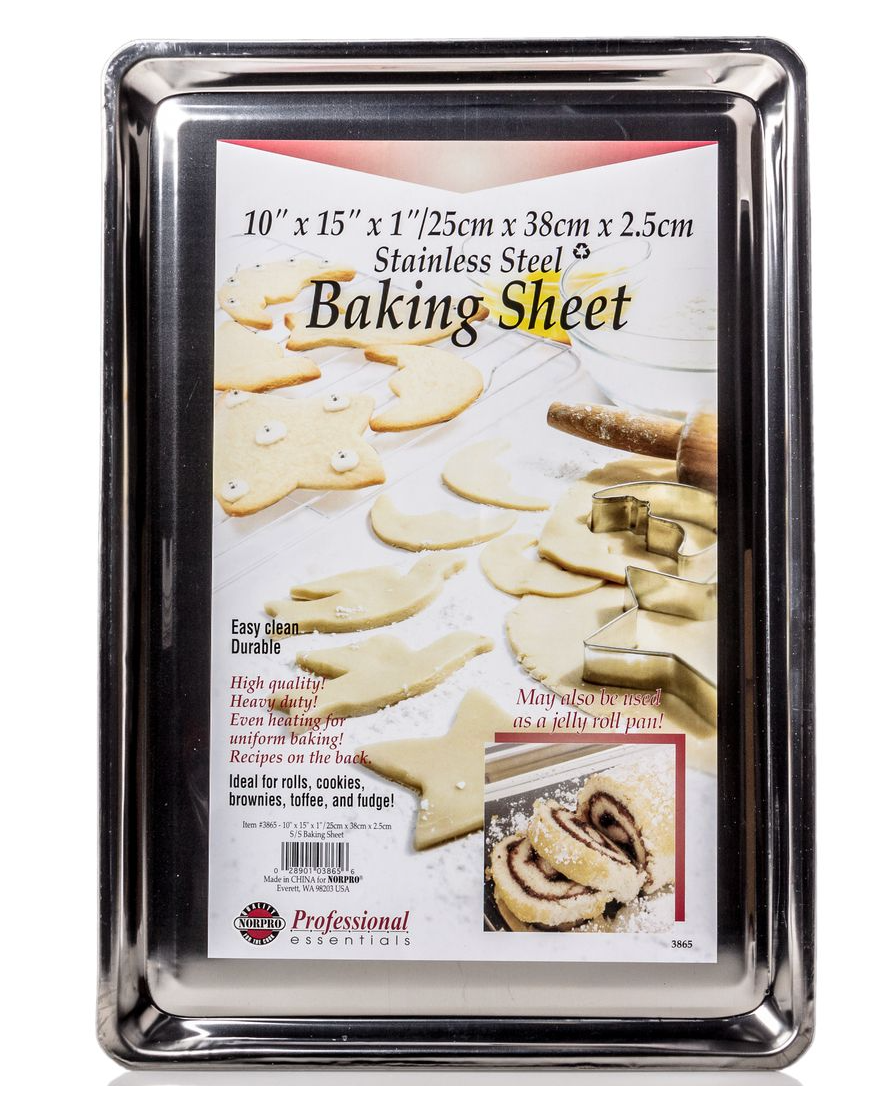 Norpro Baking Sheet, Stainless Steel, 15 x 10 x .5 inch