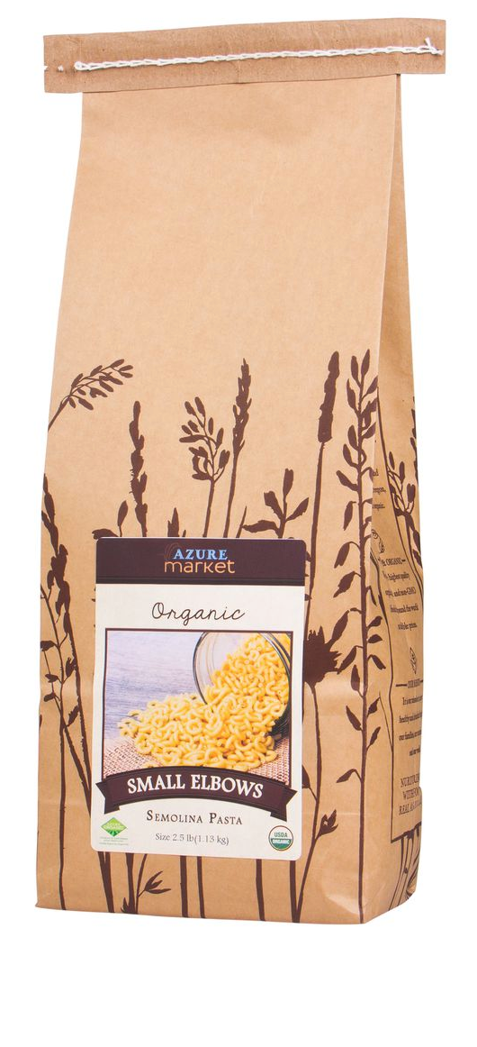 Azure Market Organics Small Elbow, Semolina Pasta, Organic, 2.5 lb